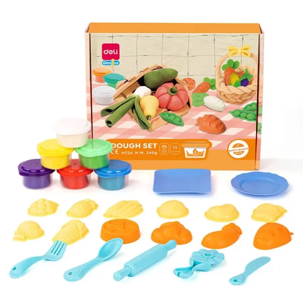 SET CREATIV PLASTILINA 19 ACCESORII FRUCTE SI LEGUME DELI
