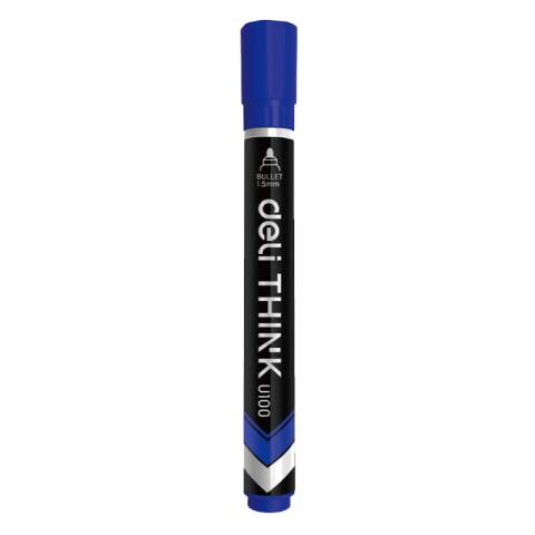 MARKER PERMANENT ALBASTRU VARF ROTUND 1.5MM DELI