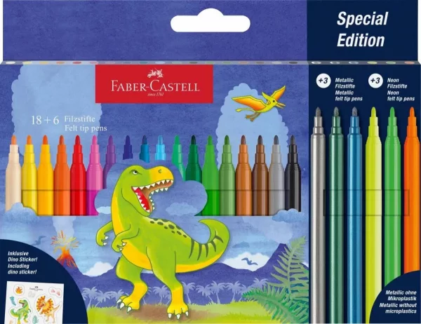 CARIOCA 18+6 CULORI DINOZAURI FABER-CASTELL