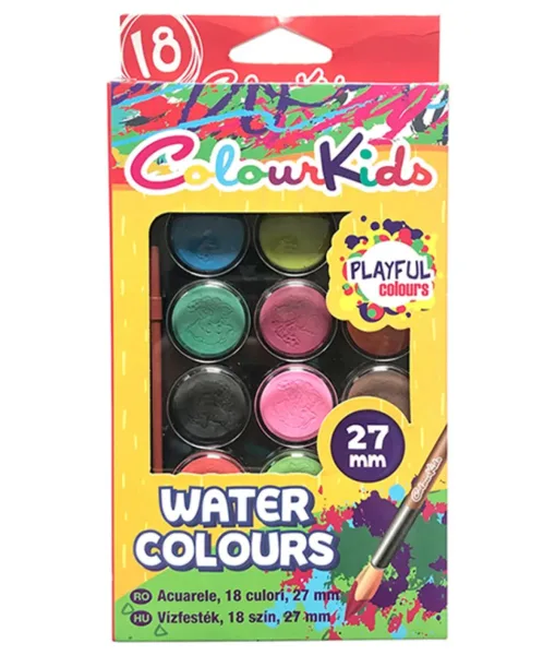Acuarele Colour KIDS 18 culori 28 mm cu pensula