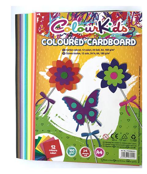 Carton Color A4 160gr 24 coli 12 culori Colour KIDS