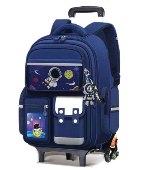 Ghiozdan TROLLER SF 3F 43x30x16cm 1.8kg ALBASTRU Astronaut 6roti