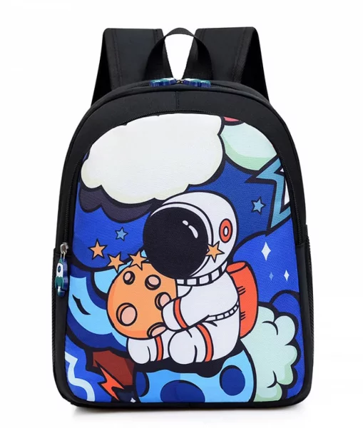 Ghiozdan SF 2F 32x26x10cm 0,20kg NEGRU Astronaut