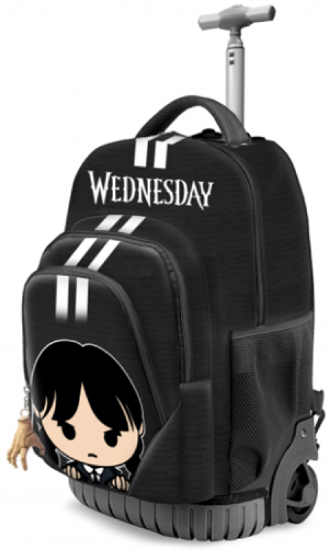 Ghiozdan troler Wednesday Trolley Cute gri 47x32x25cm