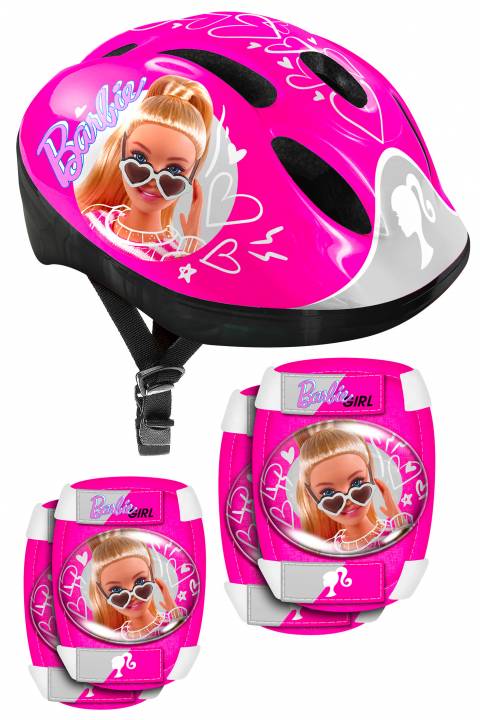 Casca si protectii Barbie coate si genunchi