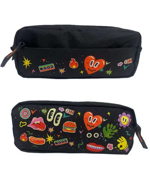Penar SF Etui Dreptunghiular 2Fermoare NEGRU Badges