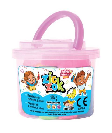 Plastilina ZIC ZOK usoara 12culori 125g x set NON TOXIC