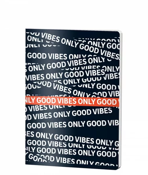Caiet Dictando, A4, GOOD VIBES, 60file, 70 gr, BLACK