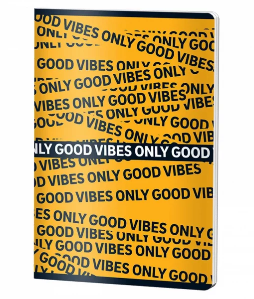 Caiet Matematica, A4, GOOD VIBES, 60file, 70 gr, YELLOW