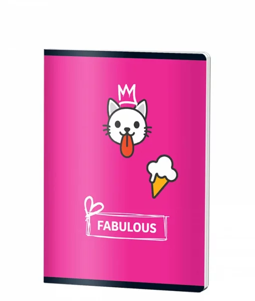 Caiet Matematica, A5, GOOD VIBES, 80file, 70 gr, FABULOUS CAT