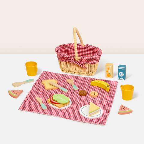 Cos de picnic din lemn pentru copii