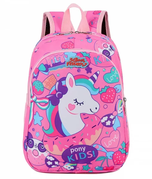 Ghiozdan Prescolari SF UNICORN Roz 2fermoare 31HX24X10cm