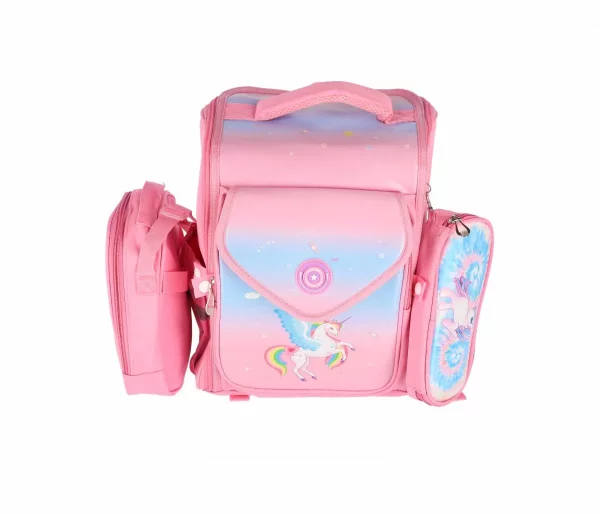 Ghiozdan Pregatiroare ROZ Unicorn cu penar si lunc