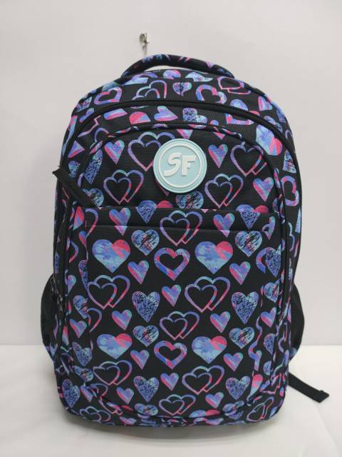 Ghiozdan SF 4F 45cm NEGRU Inimi