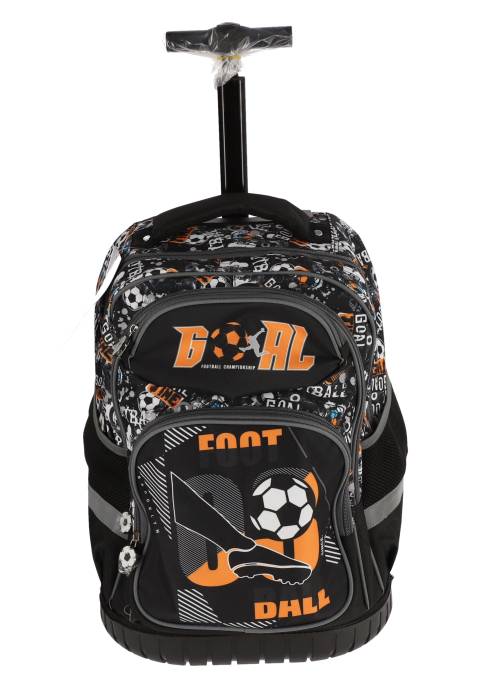 Ghiozdan TROLLER SF 3F 44x30x20cm NEGRU Fotbal