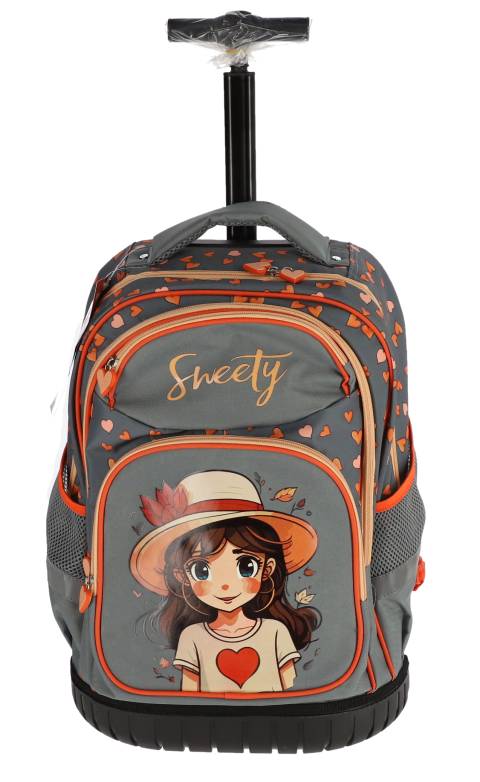 Ghiozdan TROLLER SF SWEETY 3F 44x30x20cm GRI