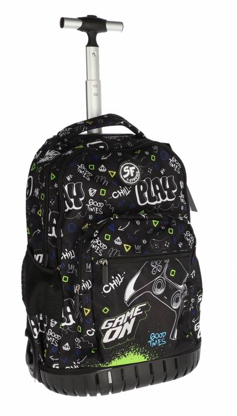 Ghiozdan TROLLER SF T-STRONG 4F 48x32x21cm 1.8kg NEGRU Game On