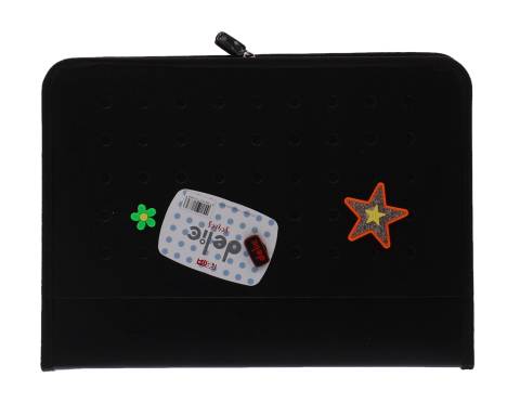 Mapa plastic, 24x33cm accesorii schimbabile, un compartiment NEGRU