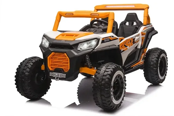 Masinuta Electrica Bungee pentru Copii Off-Road UTV 12V, 2 Locuri, Motoare 550x2, Telecomanda Parinte 2.4G, Bluetooth, LED, Suspensie 4 Roti ORANGE