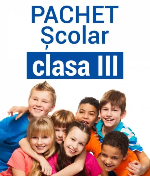 Pachet Ghiozdan si rechizite scolare Baieti Clasa 3 set complet lista rechizite 31 de piese