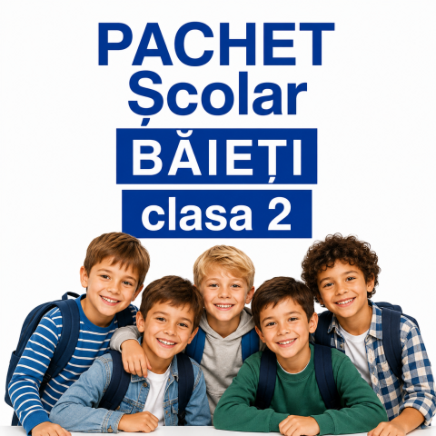 Pachet rechizite scolare Baieti Clasa 2 set complet lista rechizite 31 de piese