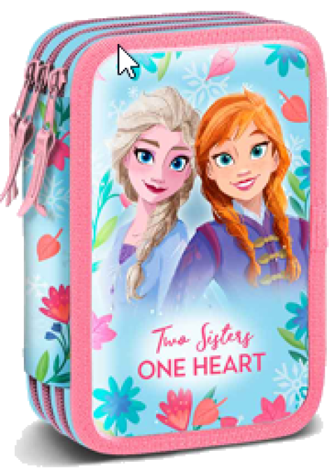 Penar 3D Frozen Roz Albastru cu 3 Fermoare Neechipat pentru Fete