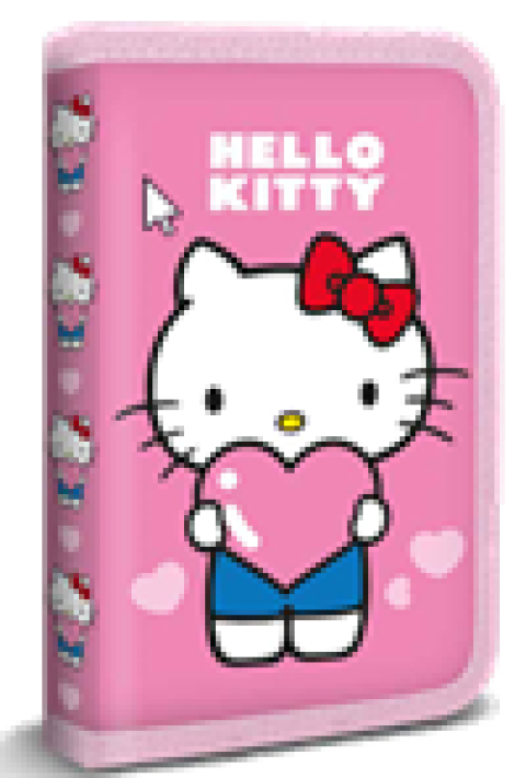 Penar 3D Hello Kitty Roz cu 1 Fermoar si 2 Extensii Neechipat pentru Scoala