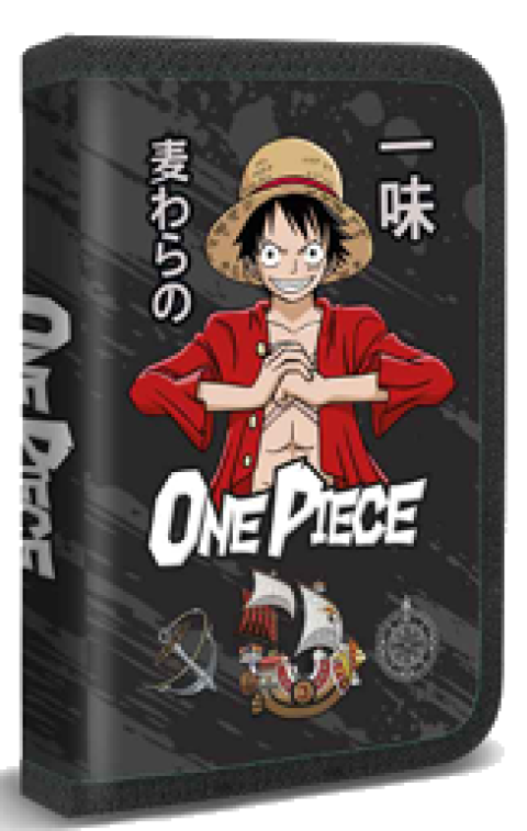 Penar 3D One Piece Negru cu 1 Fermoar si 2 Extensii Neechipat Anime pentru Scoala
