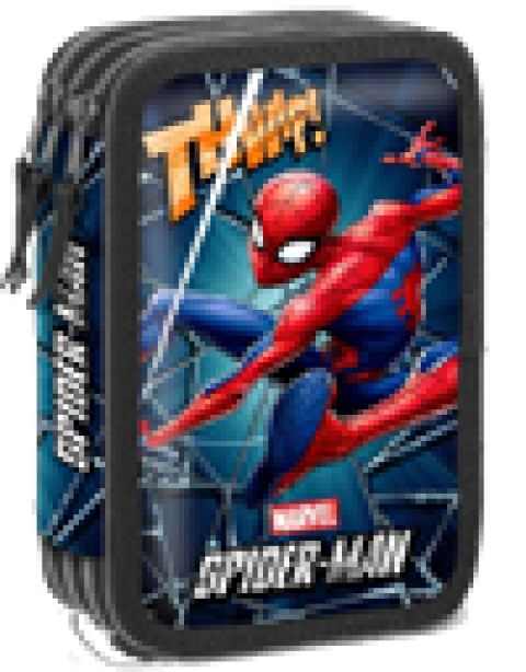 Penar 3D Spiderman Albastru cu 3 Fermoare Neechipat pentru Scoala