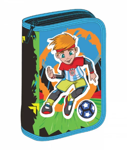 Penar Echipat, 31 Piese, 1 Compartiment, SchoolFriendly, Fotbal, 1 Fermoar 2 Extensii, Albastru