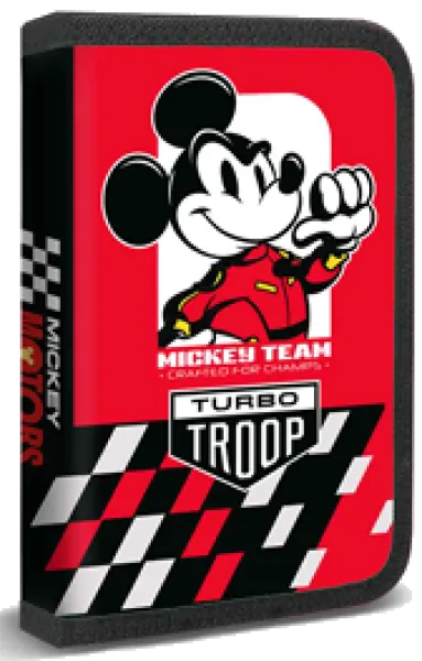 Penar 3D Mickey Mouse Rosu cu 1 Fermoar si 2 Extensii Neechipat Disney pentru Scoala