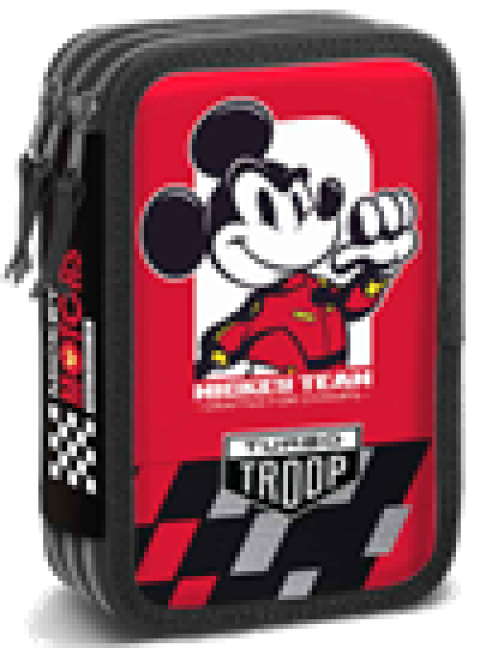 Penar 3D Mickey Mouse Rosu cu 3 Fermoare Neechipat Disney cu Compartimente Multiple