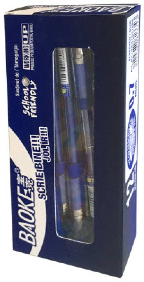 Pix BAOKE ERASABLE 0.7mm ALBASTRU 12 BUC