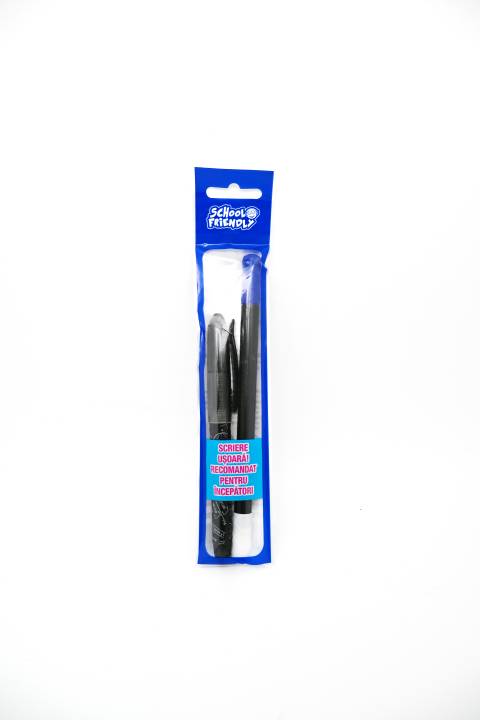 Stilou Basic SF blister cu 1 corector si 1 rezerva cerneala NEGRU Mate