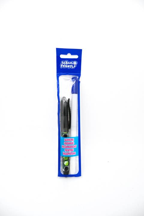 Stilou Basic SF blister cu 1 corector si 1 rezerva cerneala VERDE Football